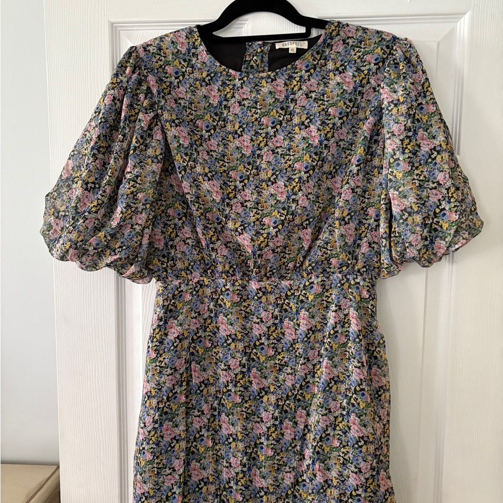 Sister Jane Floral Puff Sleeve Midi Dress
